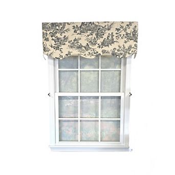 Evocative Provance 100% Cotton Rod Pocket Lined Window Valance 50" x 15" Black