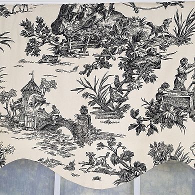 Evocative Provance 100% Cotton Rod Pocket Lined Window Valance 50" x 15" Black