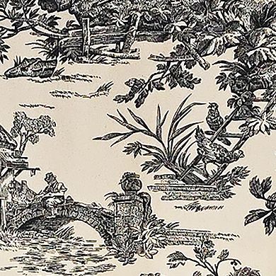 Evocative Provance 100% Cotton Rod Pocket Lined Window Valance 50" x 15" Black