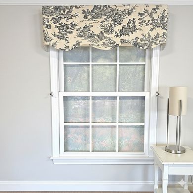 Evocative Provance 100% Cotton Rod Pocket Lined Window Valance 50" x 15" Black