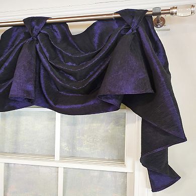 Crinkle Taffeta 3-S Victory 100% Polyester Tab Top Swag Window Curtain 54" x 25" Navy