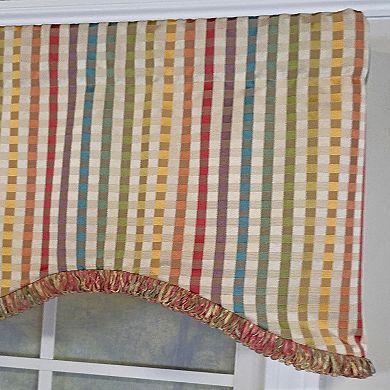 Fame Stripe Cornice 100% Cotton Rod Pocket Lined Window Valance 50" x 17" Multi