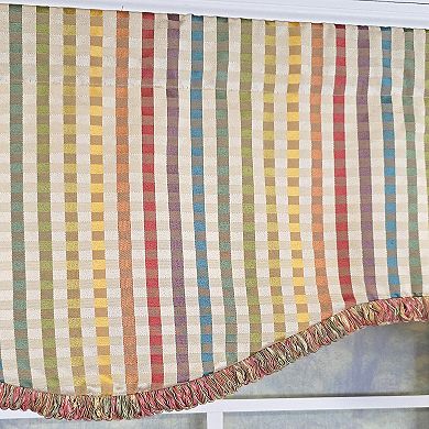 Fame Stripe Cornice 100% Cotton Rod Pocket Lined Window Valance 50" x 17" Multi
