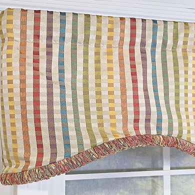 Fame Stripe Cornice 100% Cotton Rod Pocket Lined Window Valance 50" x 17" Multi