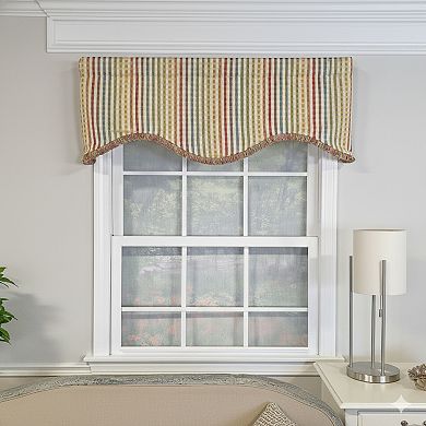 Fame Stripe Cornice 100% Cotton Rod Pocket Lined Window Valance 50" x 17" Multi