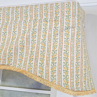 Rosalinda Cornice 100% Cotton Rod Pocket Lined Window Valance 50" x 17" Yellow