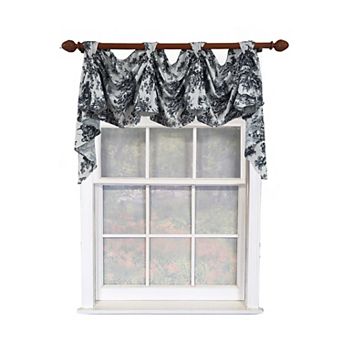 Baroque 3-S Victory 100% Cotton Tab Top Swag Window Curtain 54" x 25" Black
