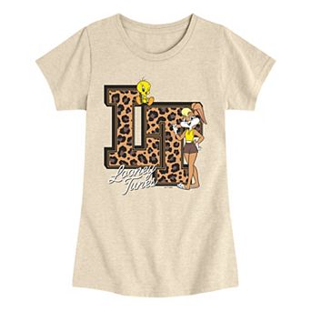 Girls 7-16 Looney Tunes Collegiate Leopard Print Graphic Tee