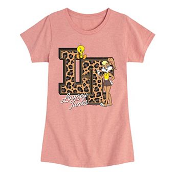 Girls 7-16 Looney Tunes Collegiate Leopard Print Graphic Tee