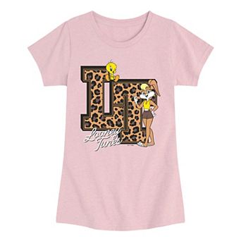 Girls 7-16 Looney Tunes Collegiate Leopard Print Graphic Tee