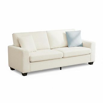 84" Modern Loveseat Sofa with 2 Soft Cushions & Sturdy Solid Wood Frame