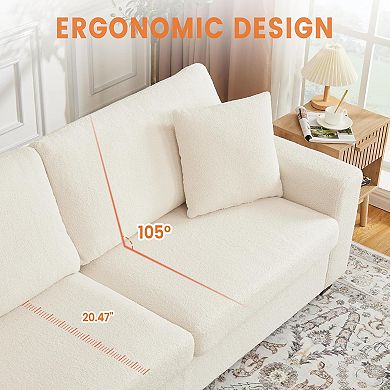 84" Modern Loveseat Sofa with 2 Soft Cushions & Sturdy Solid Wood Frame