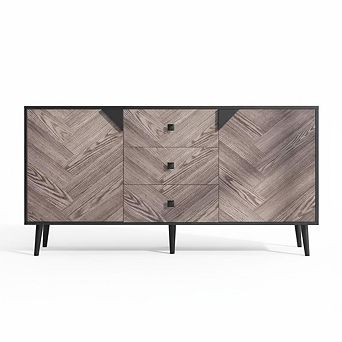 Storage Free Standing Accent Cabinet, Buffet Cabinet with Drawers, Sideboard Table with Storage