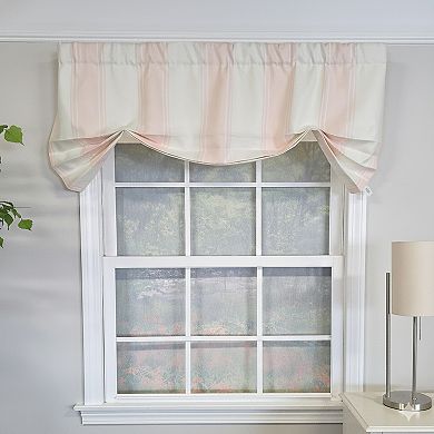 Faded Stripe Regal 100% Cotton Rod Pocket Lined Window Valance 50" x 17" Pink
