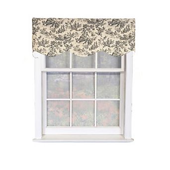 Tradition Provance 100% Cotton Rod Pocket Lined Window Valance 50" x 15" Black