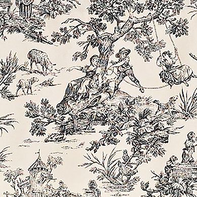 Tradition Provance 100% Cotton Rod Pocket Lined Window Valance 50" x 15" Black