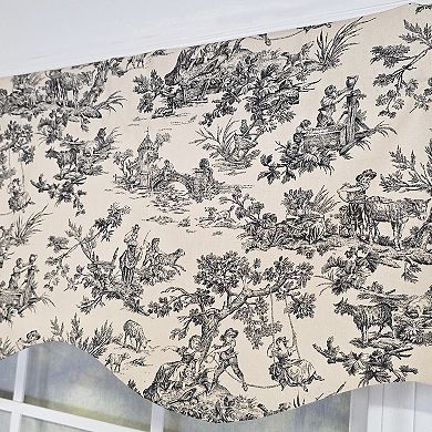 Tradition Provance 100% Cotton Rod Pocket Lined Window Valance 50" x 15" Black