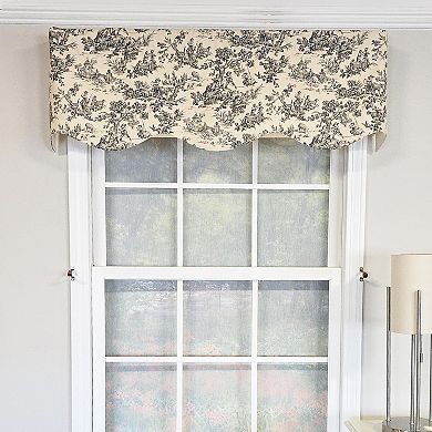 Tradition Provance 100% Cotton Rod Pocket Lined Window Valance 50" x 15" Black