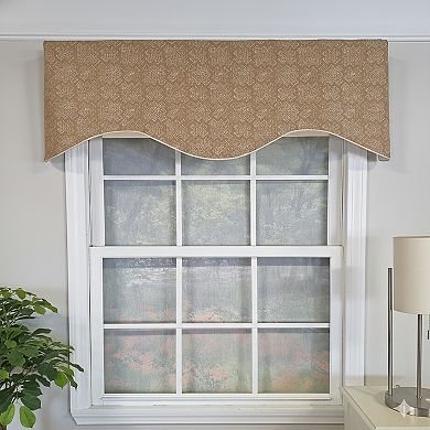 Derek Cornice 100% Cotton Rod Pocket Lined Window Valance 50" x 17" Brown
