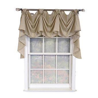 Pin Stripe 3-S Victory 100% Cotton Tab Top Swag Window Curtain 54" x 25" Natural