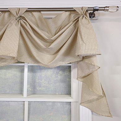 Pin Stripe 3-S Victory 100% Cotton Tab Top Swag Window Curtain 54" x 25" Natural