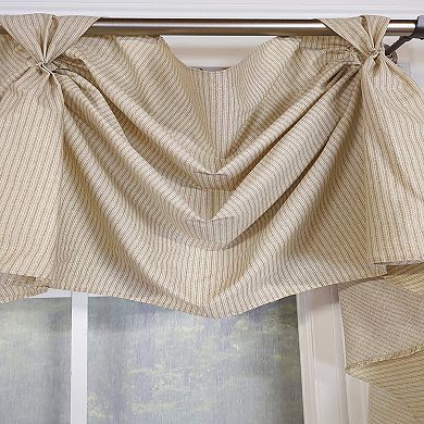 Pin Stripe 3-S Victory 100% Cotton Tab Top Swag Window Curtain 54" x 25" Natural