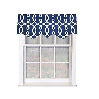 Oblique Regal 100% Cotton Rod Pocket Lined Window Valance 50" x 17" Navy
