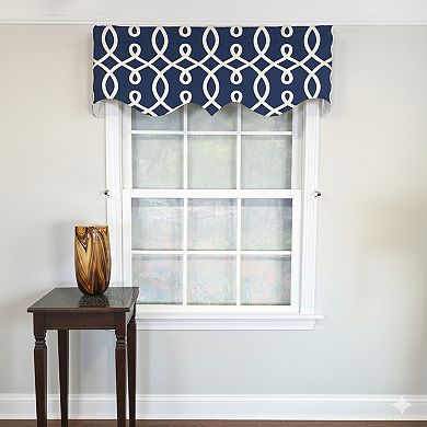 Oblique Regal 100% Cotton Rod Pocket Lined Window Valance 50" x 17" Navy