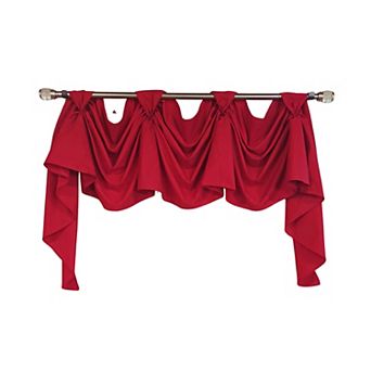 Classic Twil 3-S Victory 100% Cotton Tab Top Swag Window Curtain 54" x 25" Red