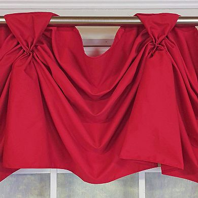 Classic Twil 3-S Victory 100% Cotton Tab Top Swag Window Curtain 54" x 25" Red