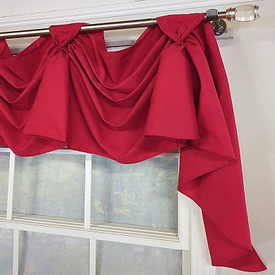 Classic Twil 3-S Victory 100% Cotton Tab Top Swag Window Curtain 54" x 25" Red