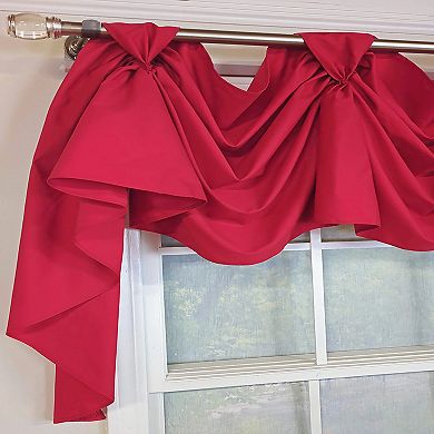 Classic Twil 3-S Victory 100% Cotton Tab Top Swag Window Curtain 54" x 25" Red
