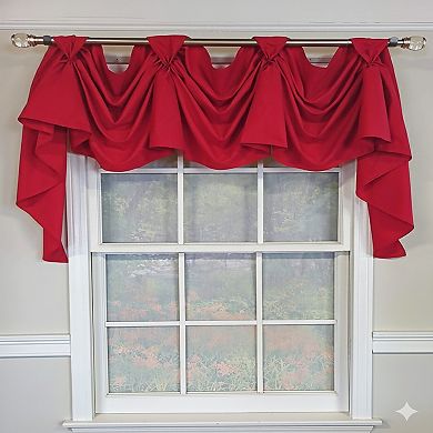 Classic Twil 3-S Victory 100% Cotton Tab Top Swag Window Curtain 54" x 25" Red