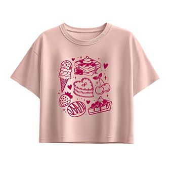 Girls 7-16 Sweets Doodles Boxy Tee