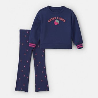 Baby Girl Carter's 2 pc "Sweet & Kind" Strawberry Sweatshirt & Pant Set
