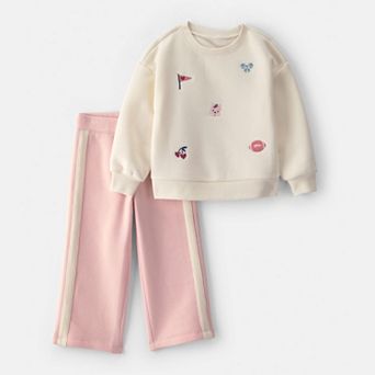Baby Girl Carter's 2 pc Varsity Fleece Sweatshirt & Pant Set