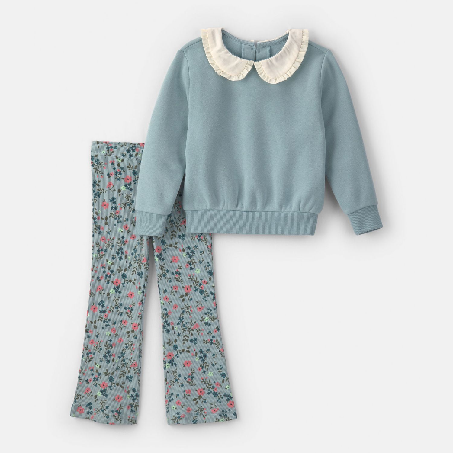 Детский флисовый комплект Carter's Floral: свитшот и брюки, 2 шт — фото 1