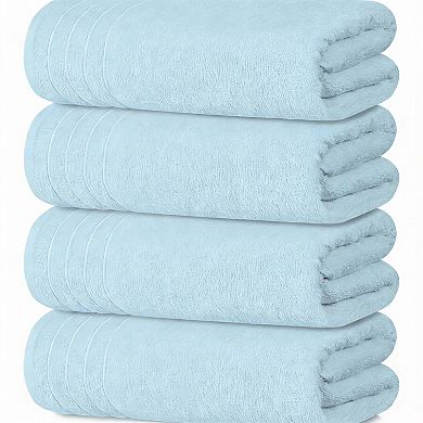4-Pack Super-Fine Cotton Quick-Dry Lightweight Soft Bath Towels