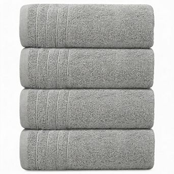 4-Pack Super-Fine Cotton Quick-Dry Lightweight Soft Bath Towels
