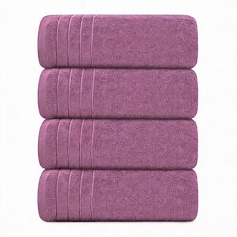 4-Pack Super-Fine Cotton Quick-Dry Lightweight Soft Bath Towels