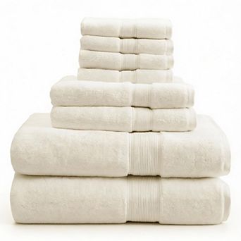 800GSM Natural Multi-Sizes Cotton Towel Set 8 pc Spa Absorbent Fresh