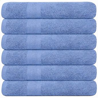 6-Pack Quick-Dry Cotton Bath Towels Soft Breathable Multi-Use