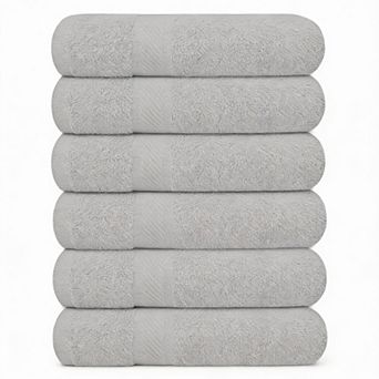 6-Pack Quick-Dry Cotton Bath Towels Soft Breathable Multi-Use