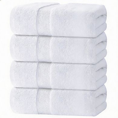 700 GSM Cotton Bath Towels Set of 4 Hotel Spa Soft Absorbent