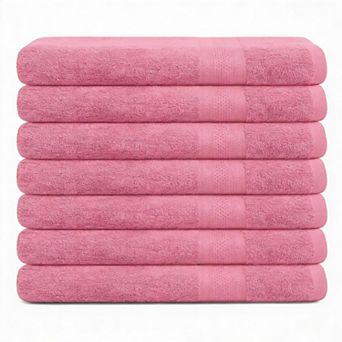 Cotton Quick-Dry Towels 6-Pack 24x48 Soft Absorbent Gym Spa Pool