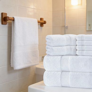 Classic 700 GSM Turkish Cotton 8pc Towel Set Spa Soft Absorbent