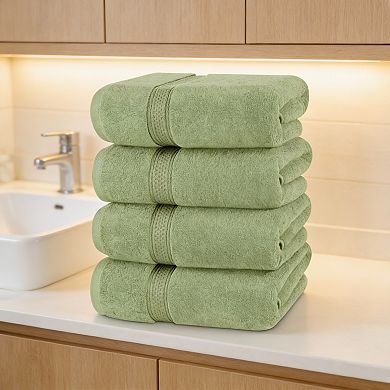 4-Pack 600gsm Ring-Spun Cotton Quick-Dry Bath Towels