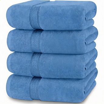 4-Pack 600gsm Ring-Spun Cotton Quick-Dry Bath Towels