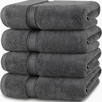 4-Pack 600gsm Ring-Spun Cotton Quick-Dry Bath Towels