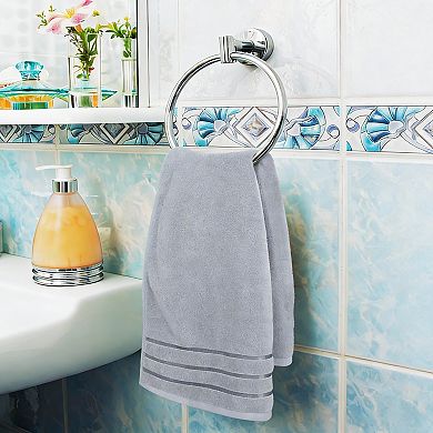 8pc 600GSM Cotton Viscose Stripe Towel Set